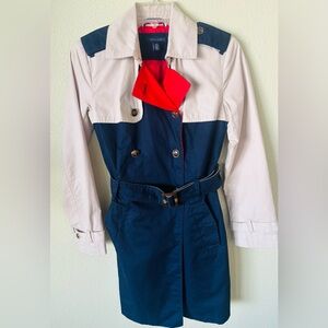 Tommy Hilfiger Women's Tan Icon Colourblock Trench Coat Long Jacket
Size: XS